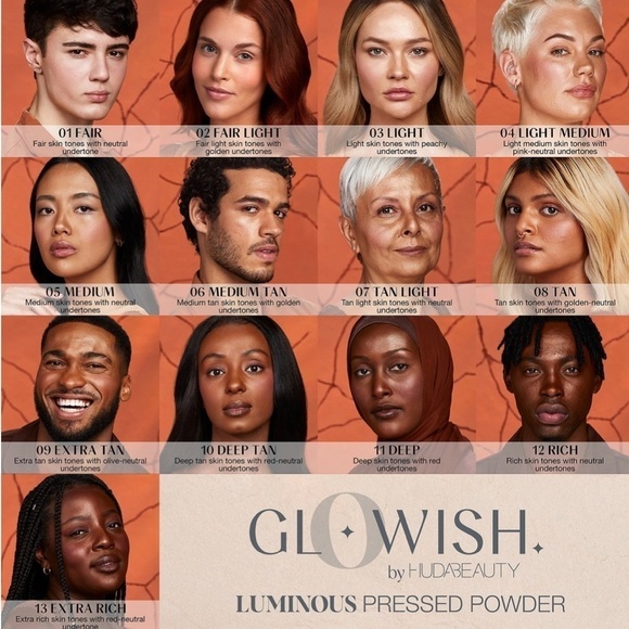 Huda TAN GloWish Luminous Pressed Powder | NEW | Tan 8 | Full Size | Tan 08 - Picture 11 of 15